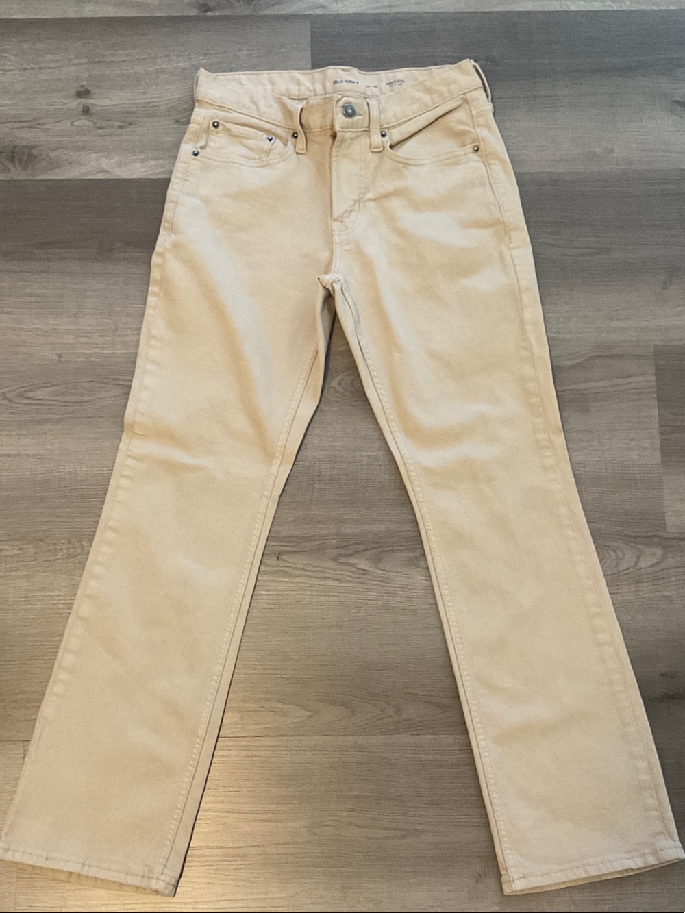 Old Navy Light Beige Boot-Cut Jeans